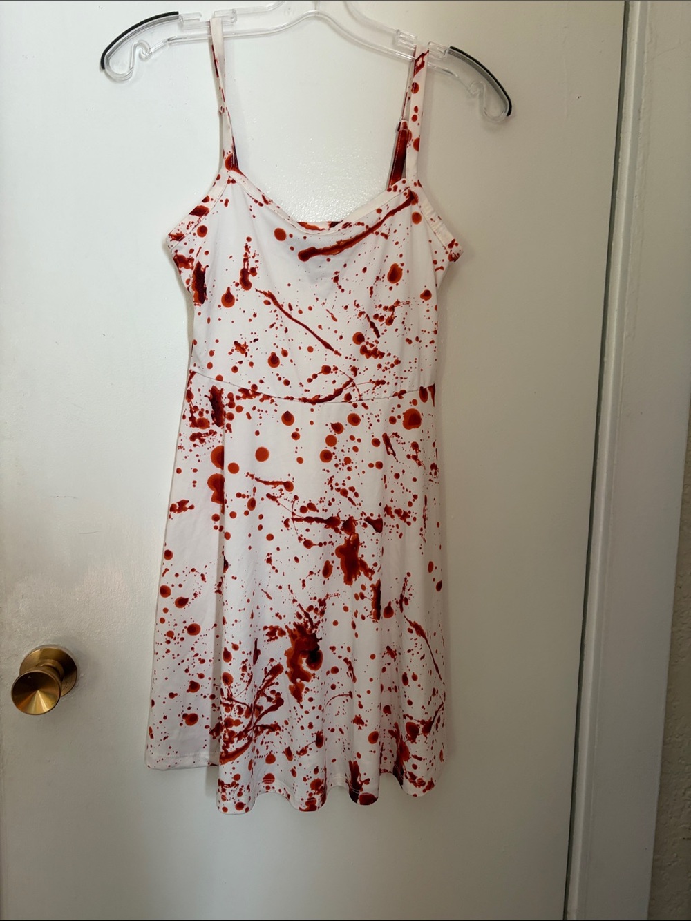 XS white bloody splatter print dress costume Halloween